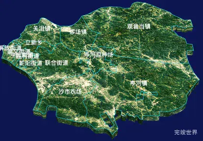 echarts荆州市沙市区geoJson地图3d地图自定义贴图-绿色地面